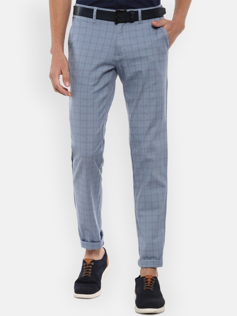 

Louis Philippe Sport Men Blue Checked Slim Fit Trousers