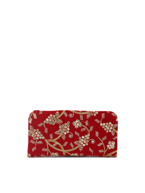 

gaura pakhi Red Embellished Purse Clutch