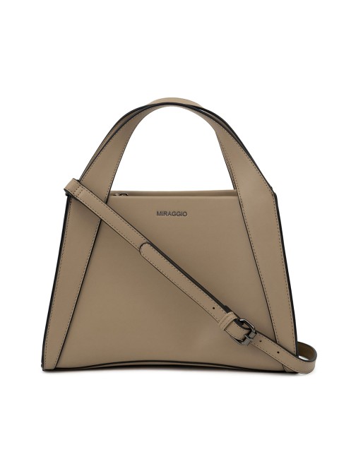 

MIRAGGIO Beige PU Structured Handheld Bag