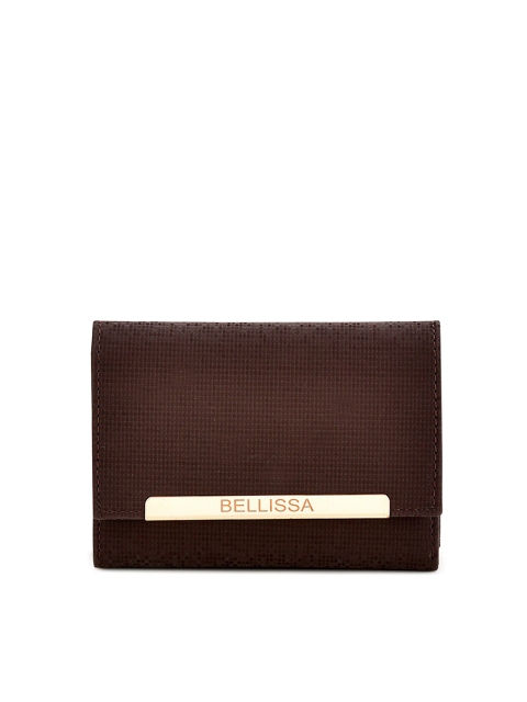 

Bellissa Women Brown & Gold-Toned Textured PU Three Fold Wallet