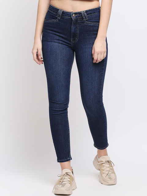 

PURPLE WATER Women Blue Slim Fit High-Rise Light Fade Stretchable Jeans