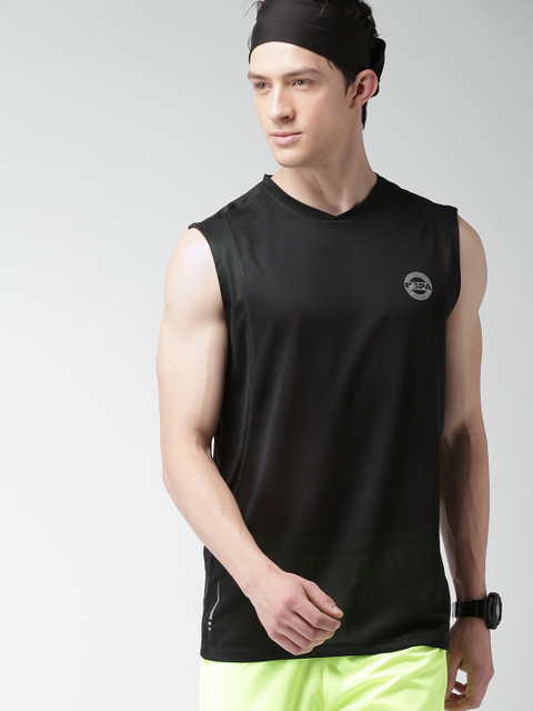 

U.S. Polo Assn. Men Black Solid Round Neck T-shirt