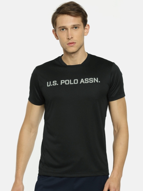 

U.S. Polo Assn. Men Black Printed Round Neck T-shirt