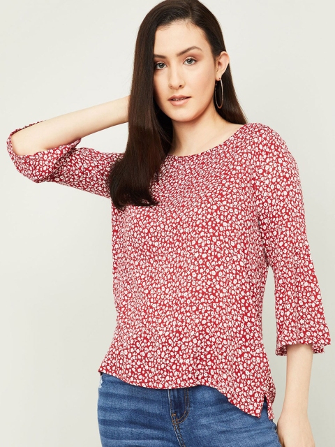 

Fame Forever by Lifestyle Red Floral Print Top