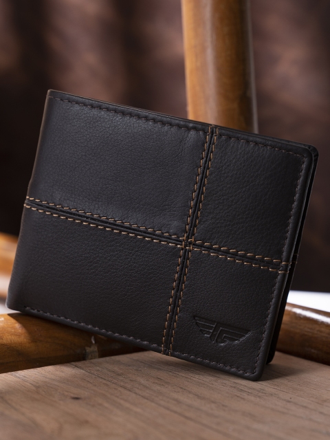 

Red Tape Men Brown Textured Leather Two Fold Wallet