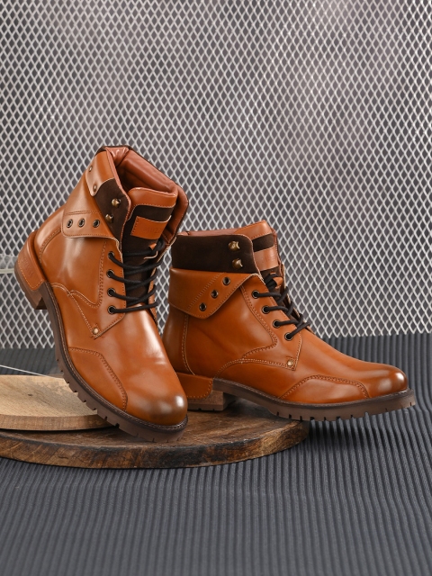 

MUZZATI Men Tan Flat Boots