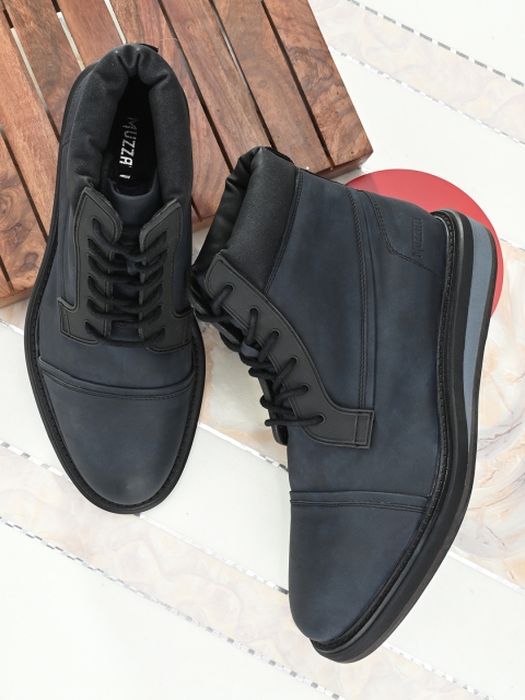 

MUZZATI Men Black High-Top Flat Boots