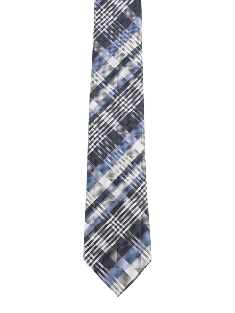

Alvaro Castagnino Men Blue & Grey Checked Skinny Tie