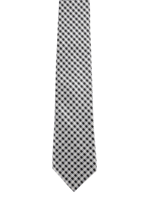 

Alvaro Castagnino Men Black & White Checked Skinny Tie
