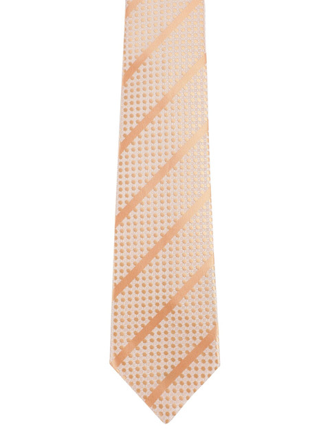 

Alvaro Castagnino Men Beige & Off White Striped Skinny Tie