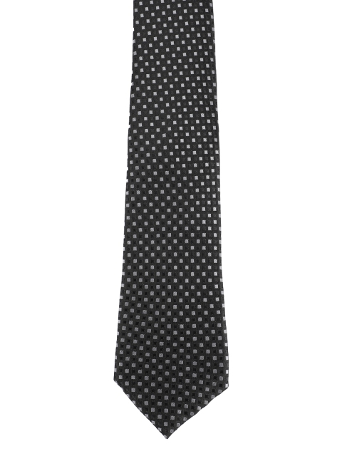 

Alvaro Castagnino Men Black & Grey Woven Design Broad Tie