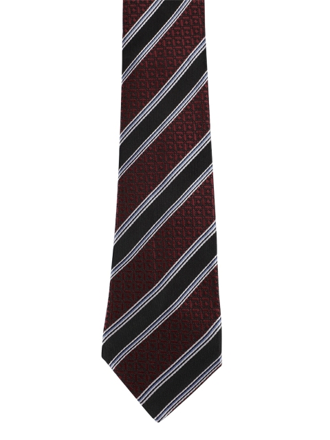 

Alvaro Castagnino Men Maroon & Black Striped Skinny Tie