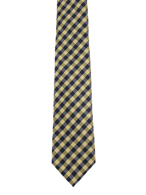

Alvaro Castagnino Men Yellow & Black Checked Skinny Tie