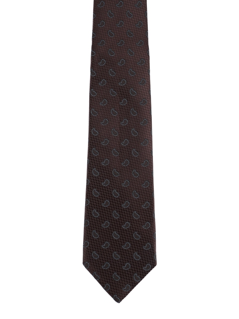 

Alvaro Castagnino Men Brown & Blue Woven Design Broad Tie