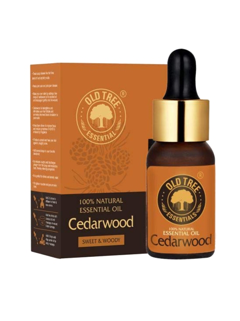

OLD TREE Cedarwood Essential Oil for Skin & Hair Care - 15 ml, Brown