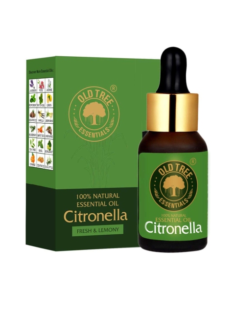 

OLD TREE Citronella Essential Oil for Skin & Hair Care - 15 ml, Green