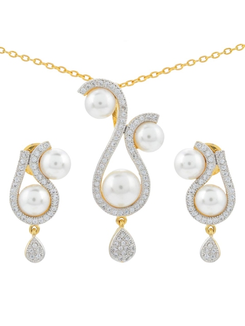 

Tistabene White Gold-Plated Beaded Pendant Set