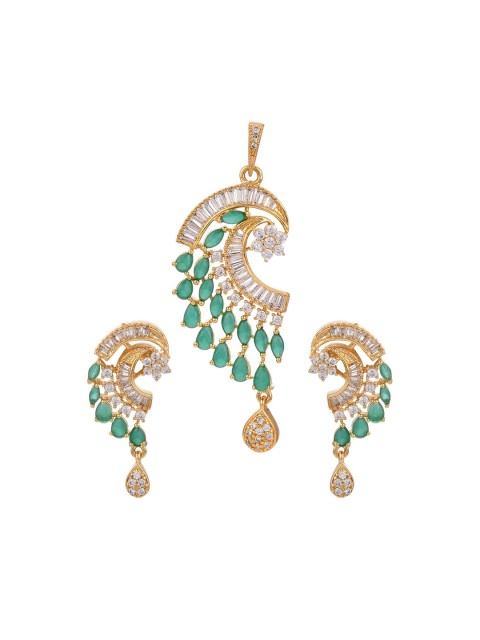 

Tistabene Woman Green Contemporary Modern Designer Pendant Set