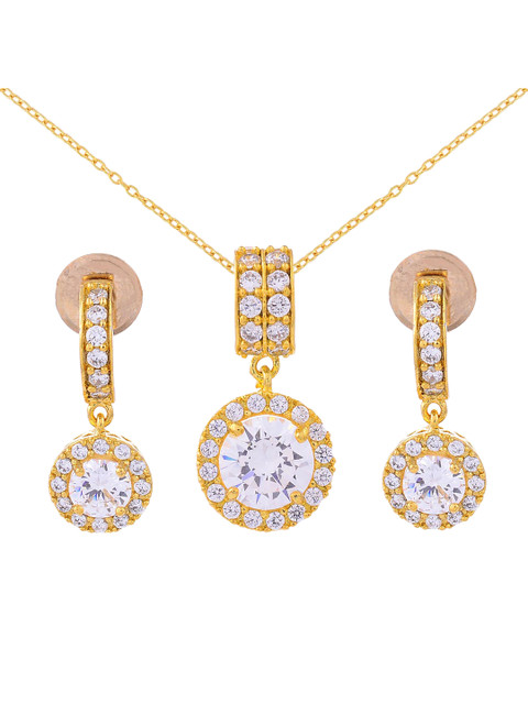 

Tistabene White Gold Plated Classic Modern Work Wear Pendant Set