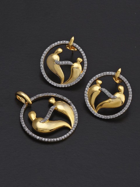 

Tistabene Gold-Toned & Plated Contemporary Fairy Designer Pendant Set, White