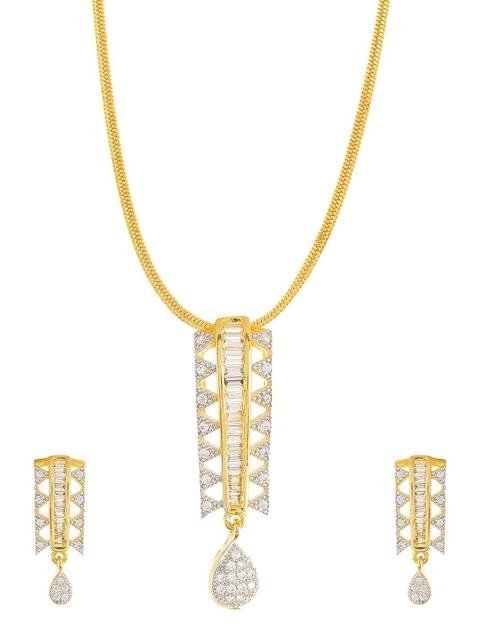 

Tistabene Woman White & Gold Contemporary Pendant Set