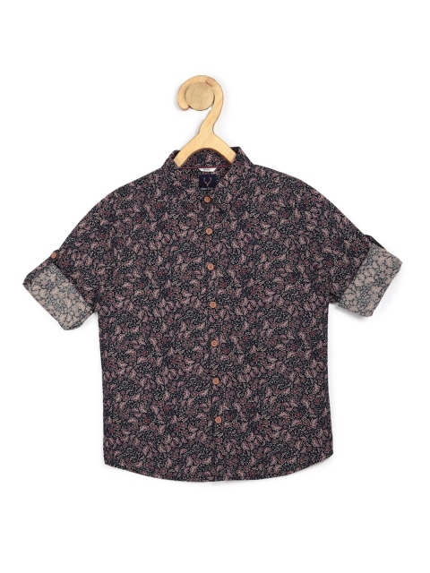 

Allen Solly Junior Boys Black Slim Fit Floral Printed Casual Shirt
