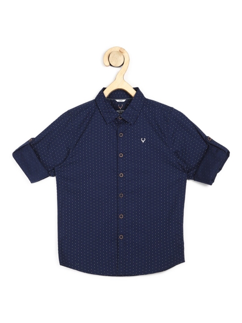 

Allen Solly Junior Boys Navy Blue Slim Fit Printed Casual Shirt