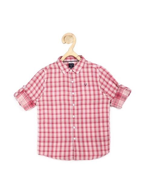 

Allen Solly Junior Boys Red Slim Fit Tartan Checks Checked Casual Shirt