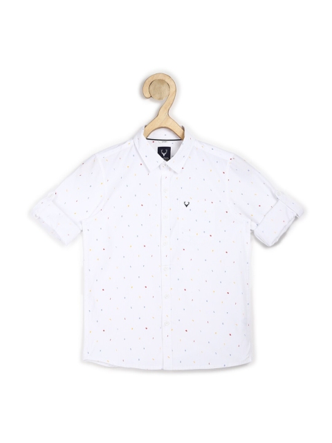 

Allen Solly Junior Boys White Slim Fit Printed Casual Shirt