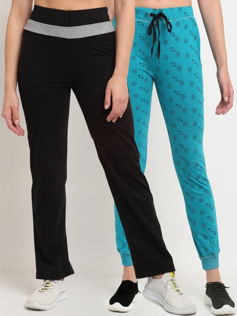 

VIMAL JONNEY Women Pack Of 2 Track Pants, Black