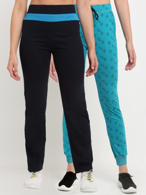 

VIMAL JONNEY Women Pack Of 2 Track Pants, Navy blue