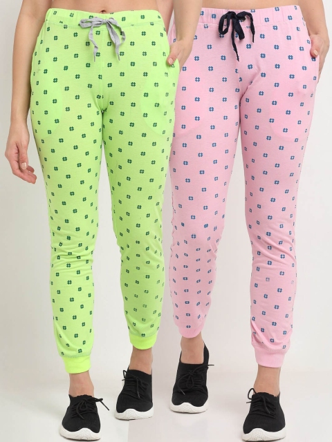 

VIMAL JONNEY Women Pack Of 2 Joggers, Fluorescent green