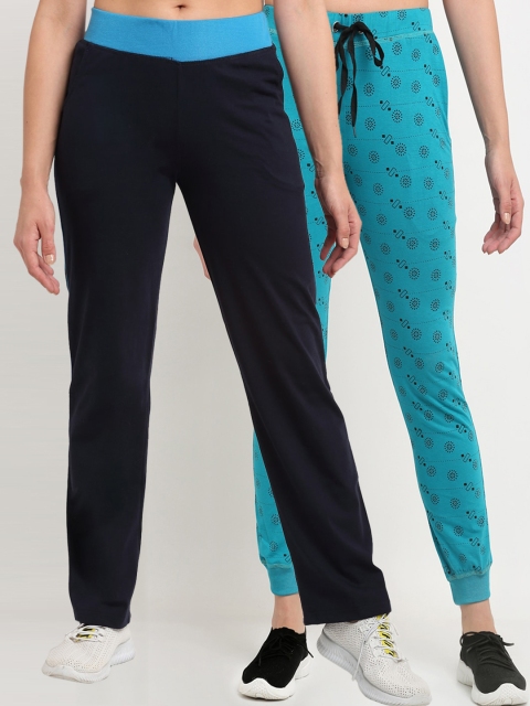 

VIMAL JONNEY Women Pack Of 2 Track Pants, Navy blue