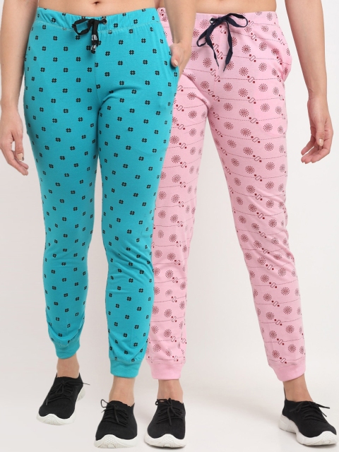 

VIMAL JONNEY Women Blue & Pink Pack Of 2 Track Pants
