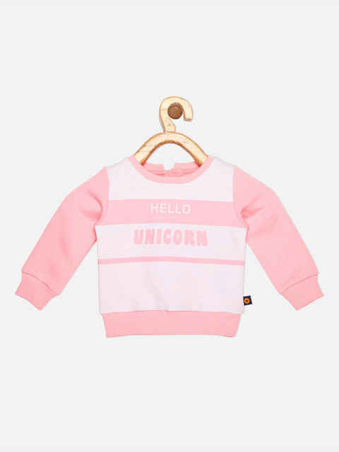 

VITAMINS Girls Pink Typography Printed Sweatshirt