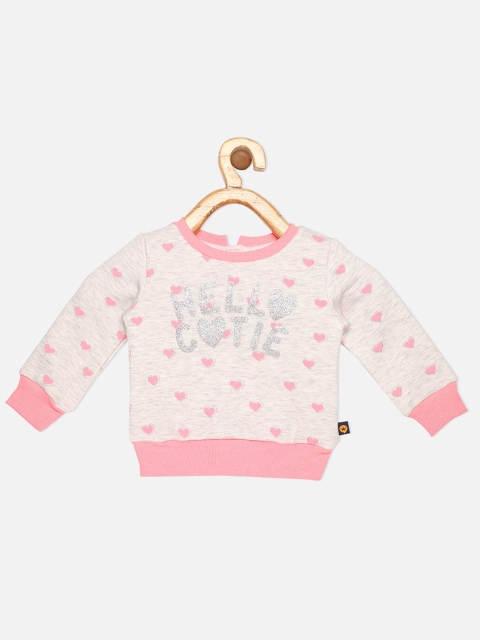 

VITAMINS Girls Grey & Pink Printed Sweatshirt