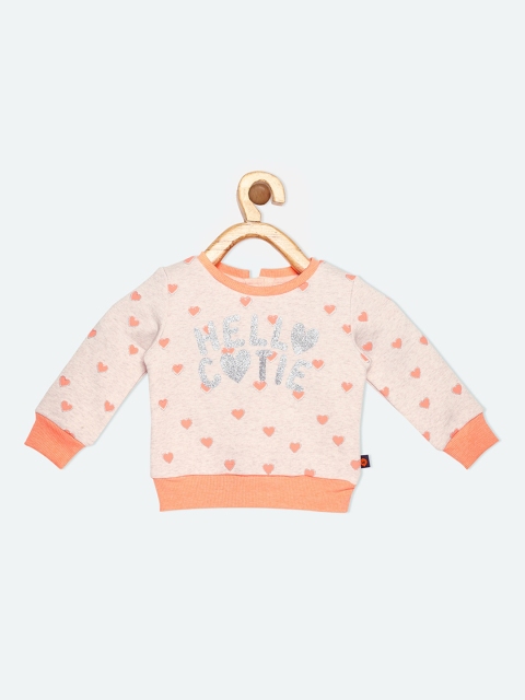 

VITAMINS Girls Peach Printed Sweatshirt