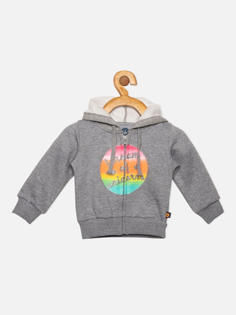 

VITAMINS Girls Grey Typography Fleece Tailored Jacket