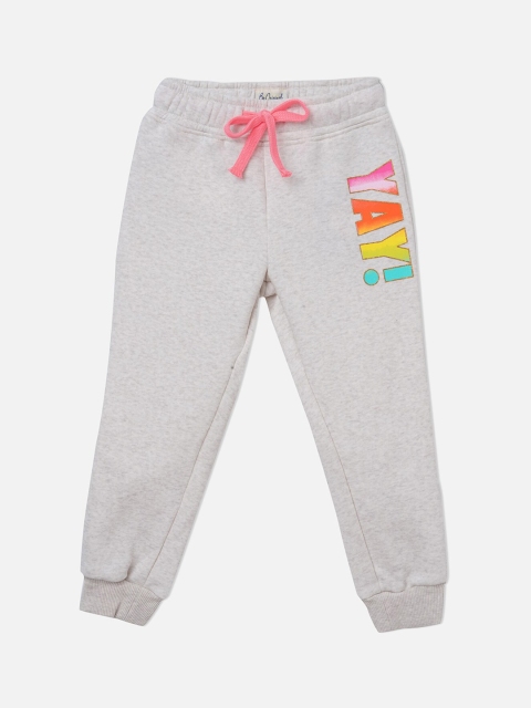 

VITAMINS Girls Grey Printed Straight Fit Joggers