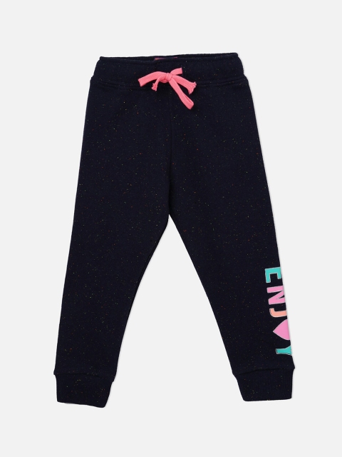 

VITAMINS Girls Navy Blue Self Design Straight Fit Joggers