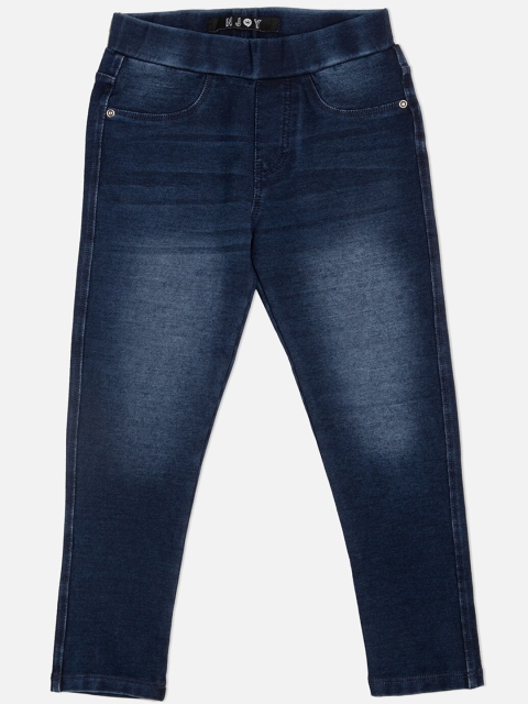 

VITAMINS Girls Blue Washed Skinny-Fit Jeggings