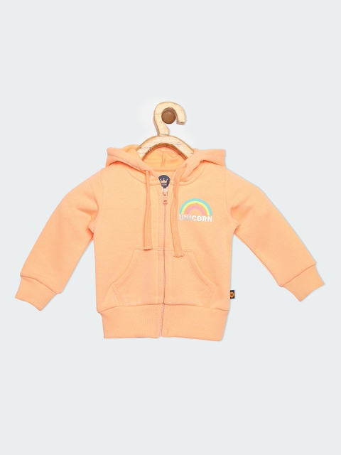 

VITAMINS Girls Orange & Blue Printed Bomber Jacket