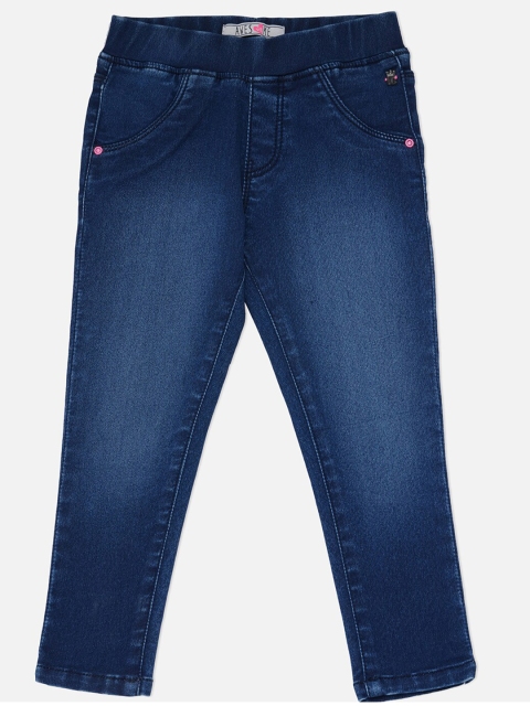 

VITAMINS Girls Blue Solid Skinny-Fit Jeggings