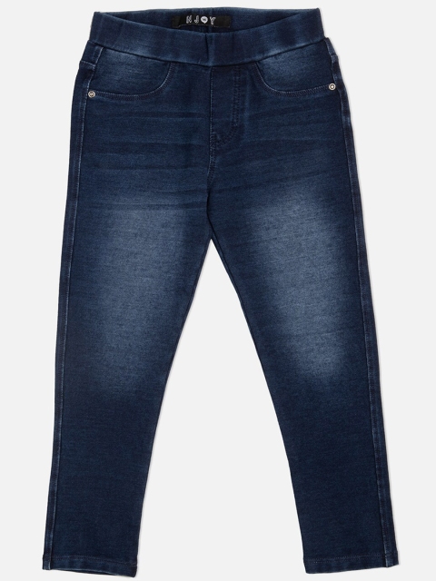 

VITAMINS Girls Blue Solid Skinny Fit Jeggings