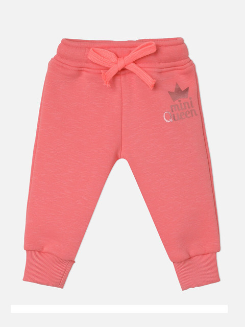 

VITAMINS Girls Peach Self Design Straight Fit Joggers