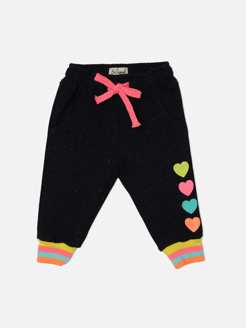 

VITAMINS Girls Navy Blue Self Design Straight Fit Joggers