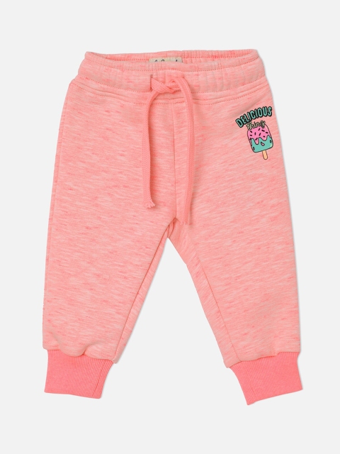 

VITAMINS Girls Pink Self Design Straight Fit Joggers