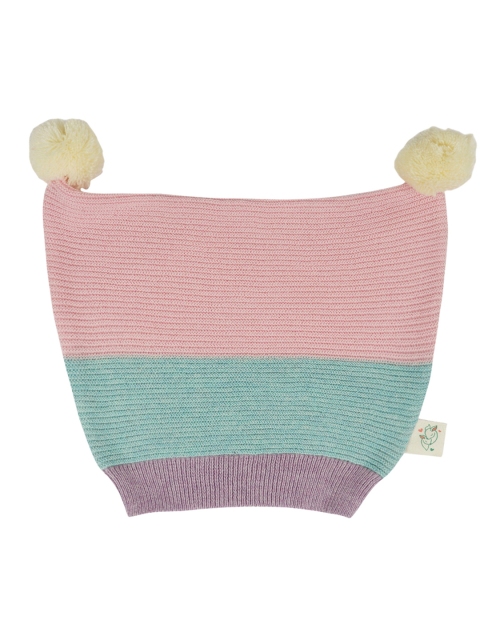 

Greendeer Kids Pink & Blue Colourblocked Beanie