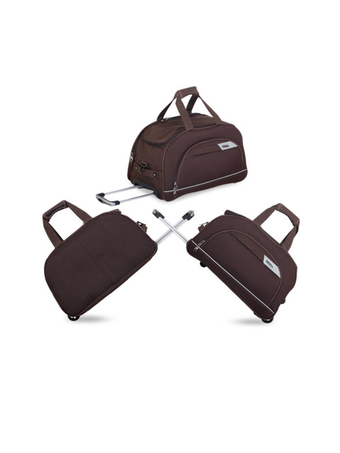 

Polo Class Pack of 2 Brown Solid Soft-Sided Cabin Duffel Trolley Bag