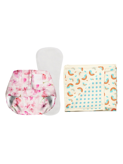 

SuperBottoms Infants Multicoloured Pack of 2 Blanket & Cloth Diaper, Multi